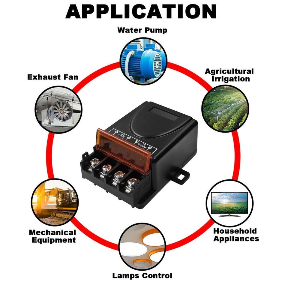 Remote Control Switch 90-220V RF Relay Receiver With Remote Control 100m Range