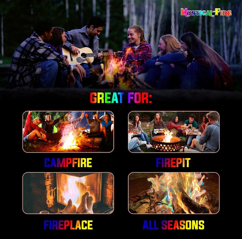 Mystical Fire Color Changing Packets Pits Campfire Long-Lasting Regular