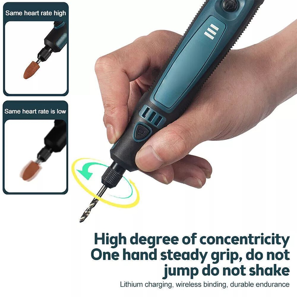 Cordless Electric Mini Drill Grinder Engraving Pen Rotary Tool Kit Multi-Use