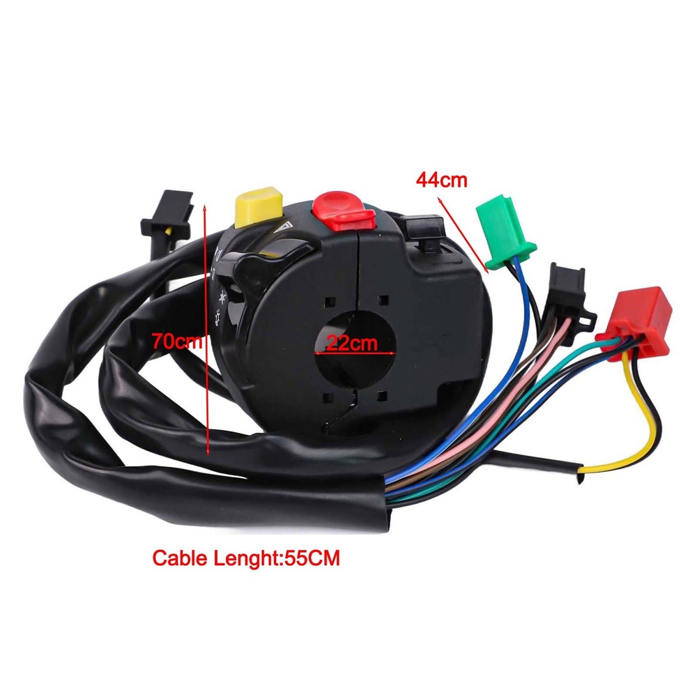 Sleek Black Motorcycle Switch Compatible with Various Models for Daily Use