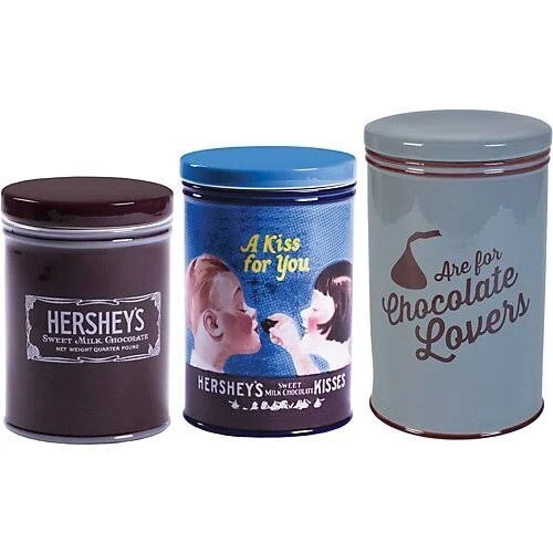 Fitz & Floyd Hershey's Chocolate Lovers Collection 3pc Ceramic Canisters #C296