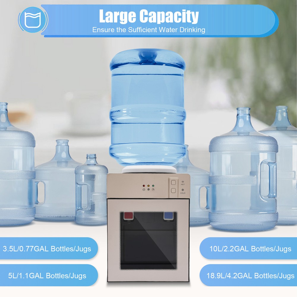 Top Loading Countertop Water Dispenser Hot Cold Water Cooler Drinking Machine