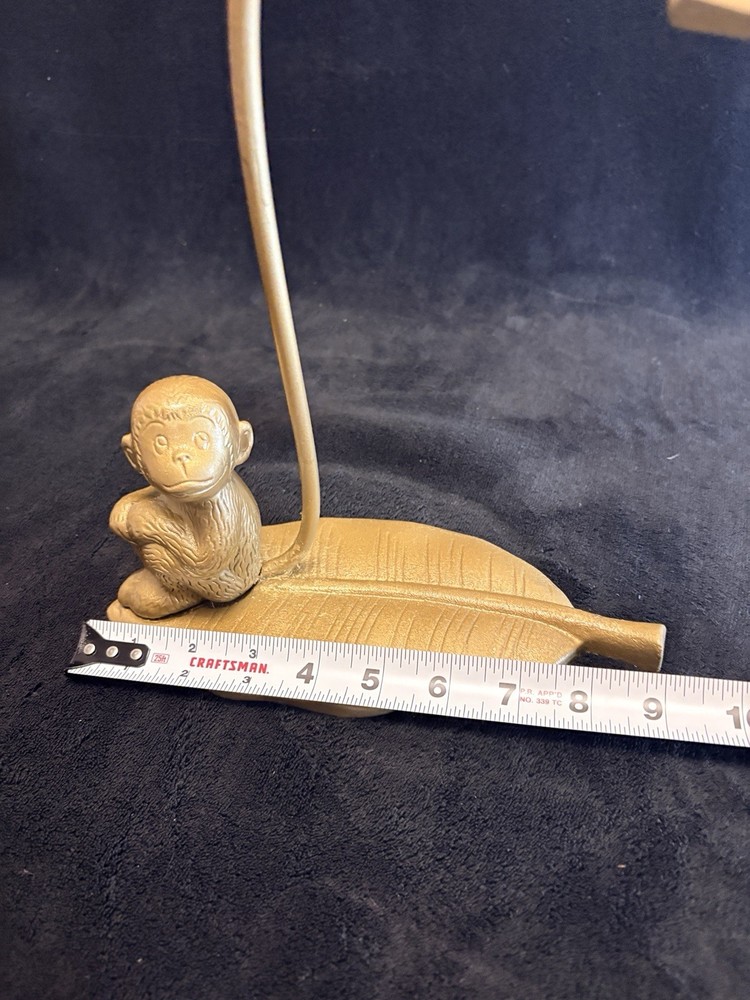 Cast Iron Monkey On Leaf Vintage Banana Holder