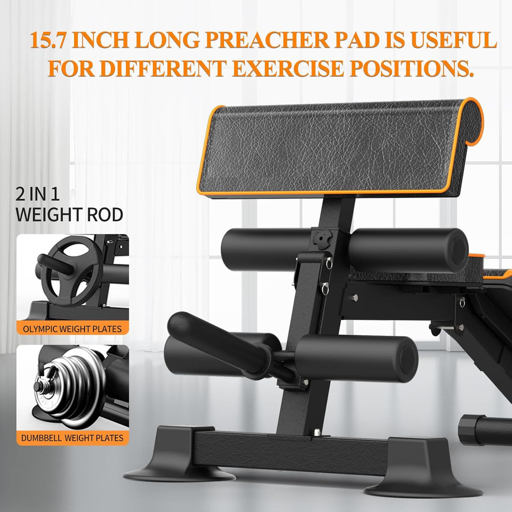 Z ZHICHI Adjustable Weight Bench Multi-Function Workout Bench for Home Gym,Folda