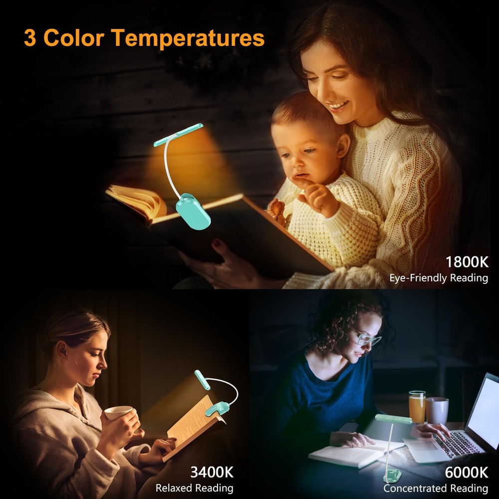Rechargeable Book Light for Reading in Bed with 19 LED & Memory Function