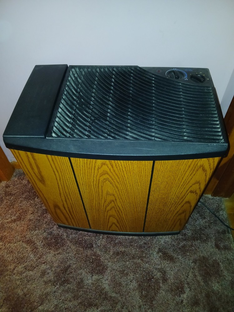Bemis Console Evaporative Humidifier Wood Effect Black Control Adjustable Humid…