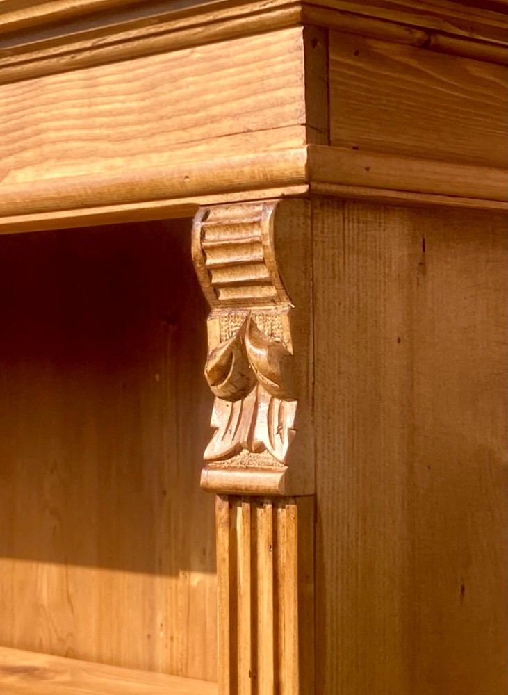 Pine Bookcase with Half Doors from Armoire