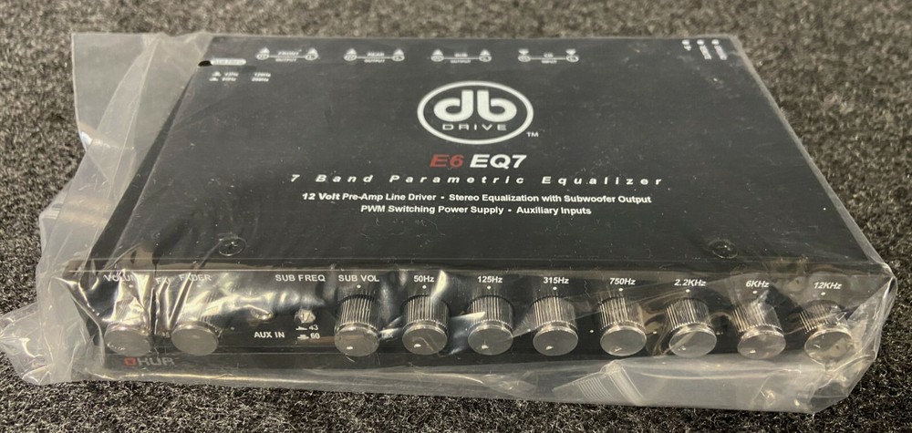 DB DRIVE OKUR E6 EQ7 7-BAND PARAMETRIC EQUALIZER 3 RCA OUTPUTS FRONT/REAR/SUB