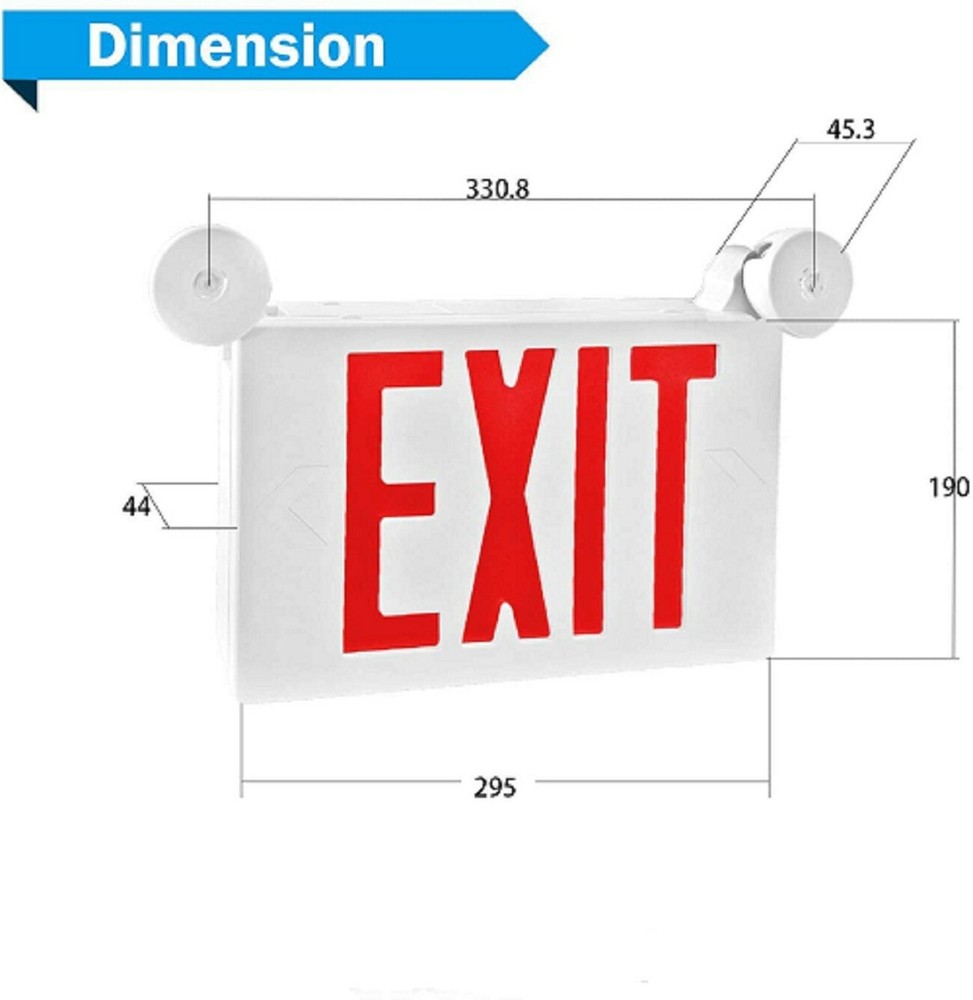 8 Pack Red LED Exit Sign&Emergency Lights Battery Backup Exit Sign Buniess Set