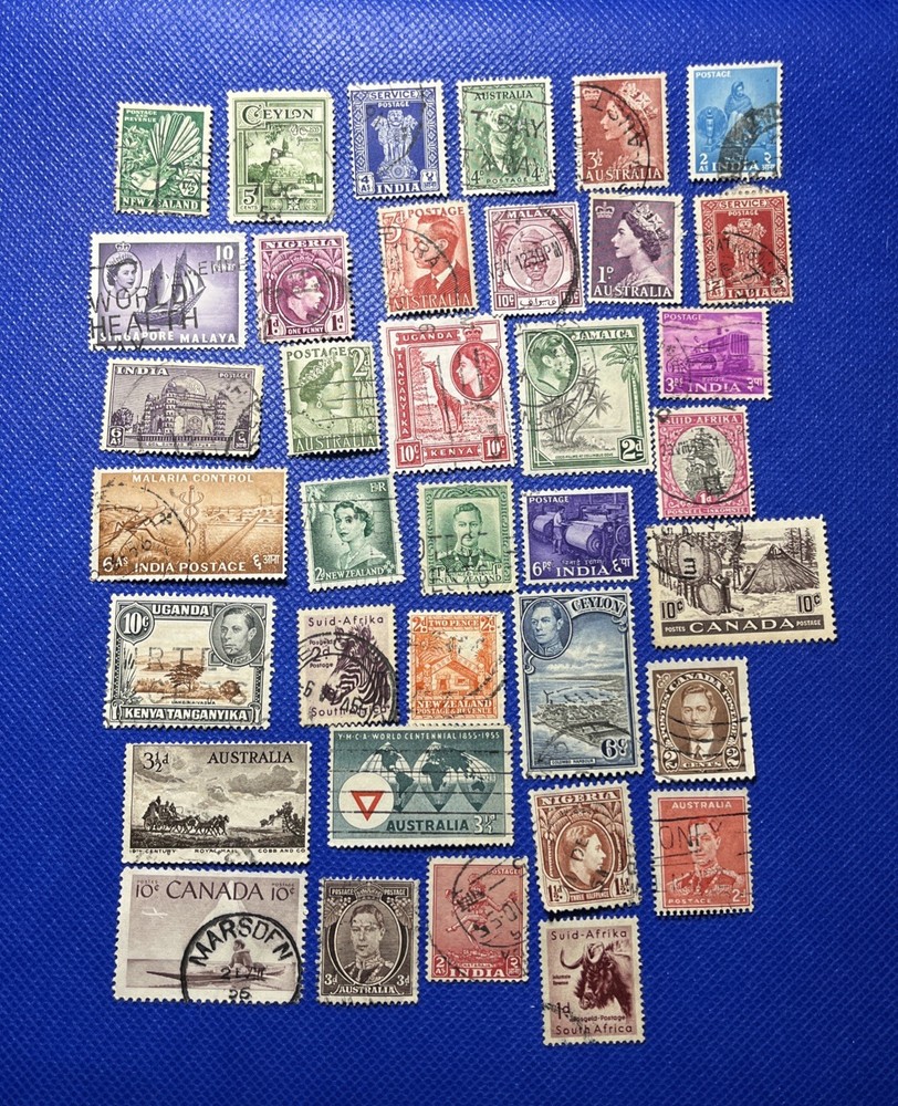 36 British Colonies Stamps , All Different, Used