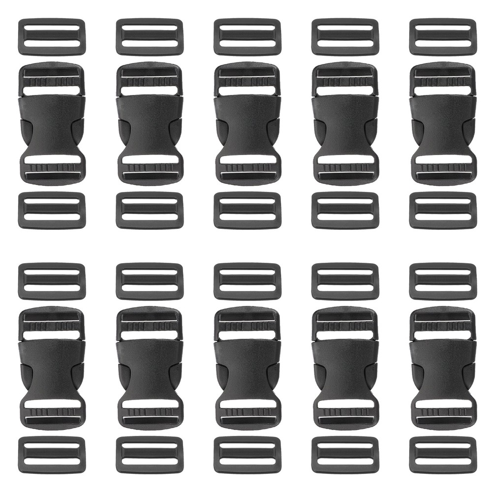 10pcs Quick Side Release Buckles 1-1/4" Dual Adjustable No Sewing Clips Snaps