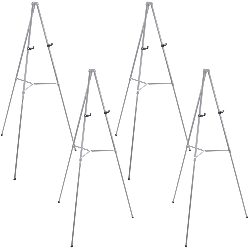 4 Pack 66" Silver Aluminum Display Easel and Presentation Stand, Floor Tabletop