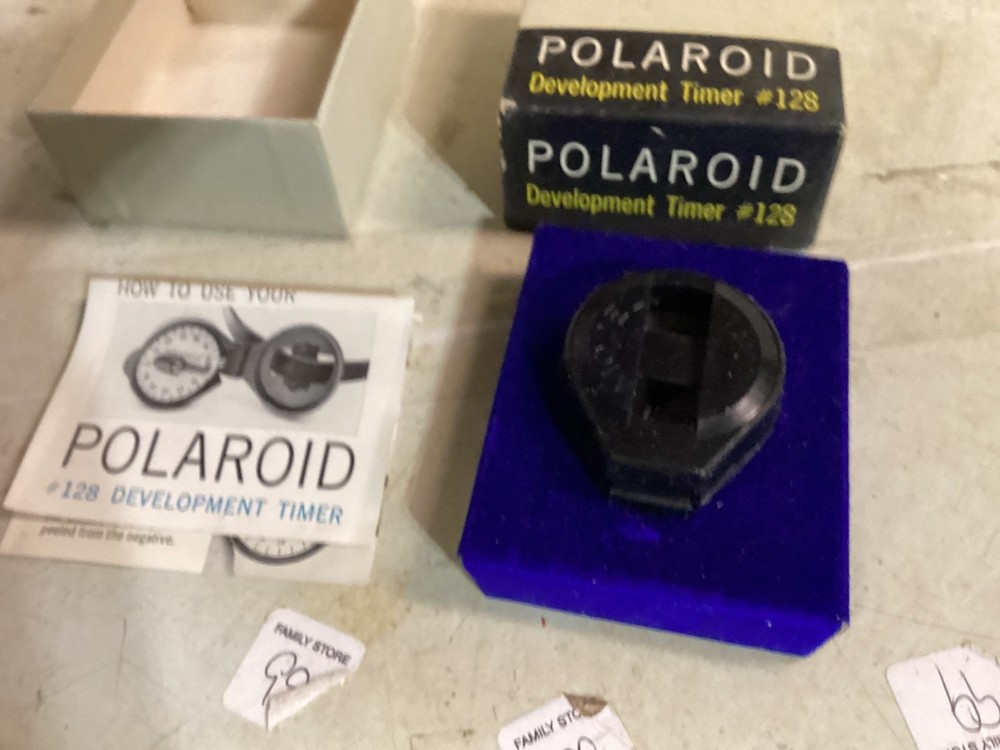 Vintage Polaroid Development timer #128 Original Packaging & light meter 625 gc