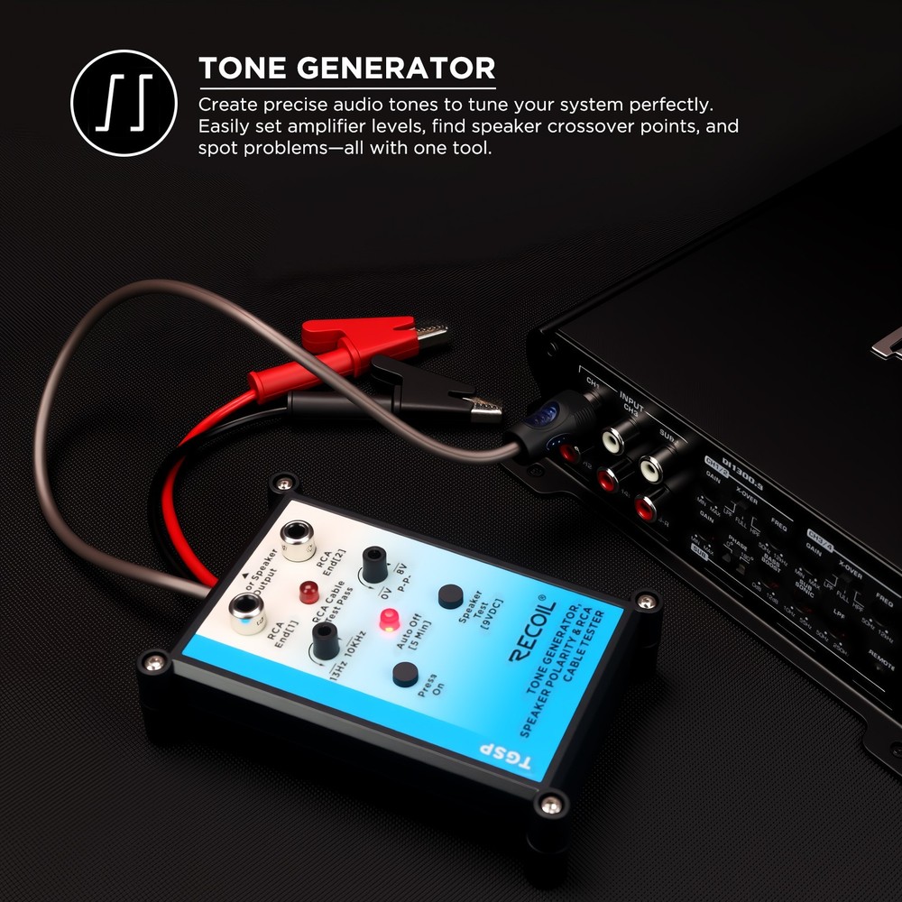 RECOIL TGSP AUDIO Speaker Tester & Polarity Checker, Audio Testing Tool