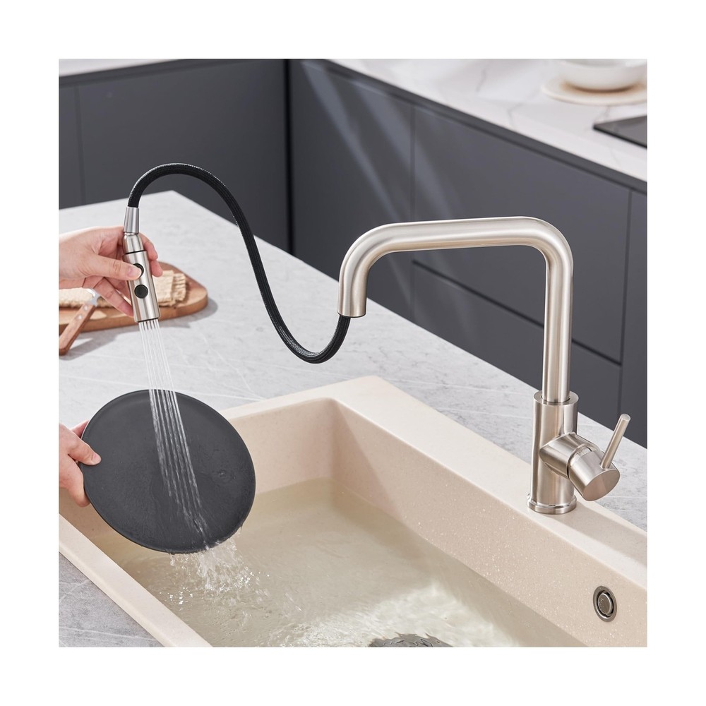 Metal Kitchen Faucet Head Replacement, Pull Down Spray Head with 15 Adapters,...