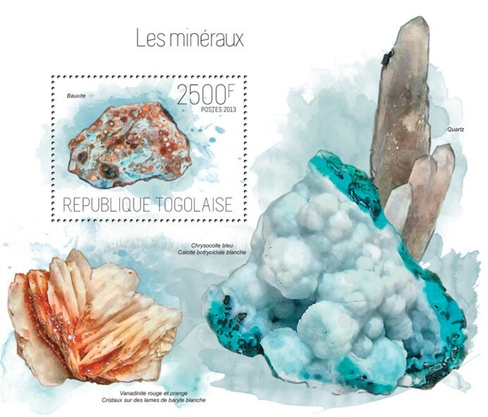 2013 TOGO MNH. MINERALS. Yvert&Tellier Code: 755. Michel Code: 5295 / Bl.880