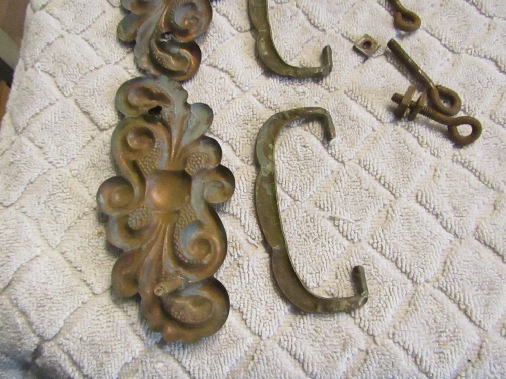 Antique Victorian Age Brass Drawer Pulls Decorative Matching Set Listing 2