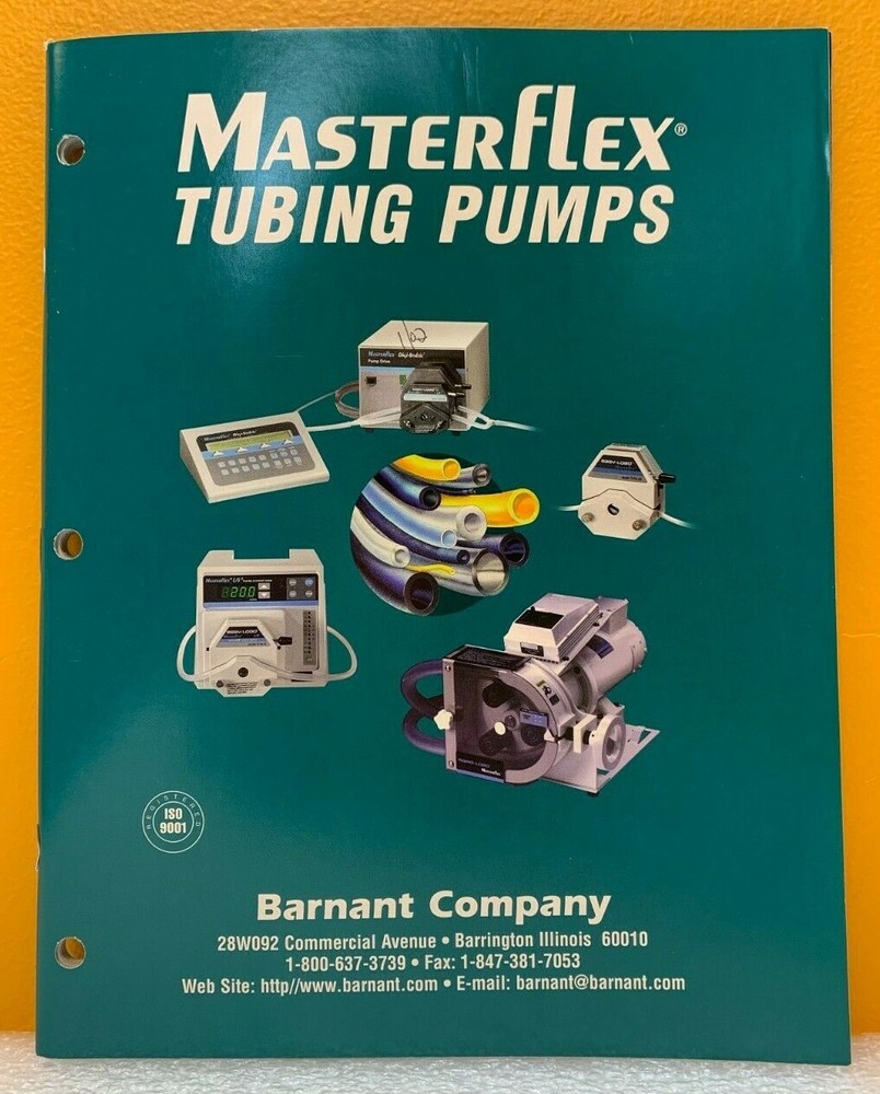 Barnant Company MasterFlex Tubing Pumps Catalog.