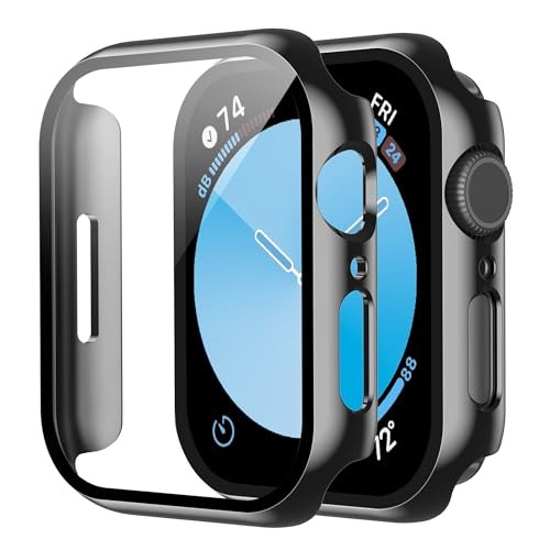 2 Pack Privacy Case with Built in Tempered Glass Screen Protector 44mm Black
