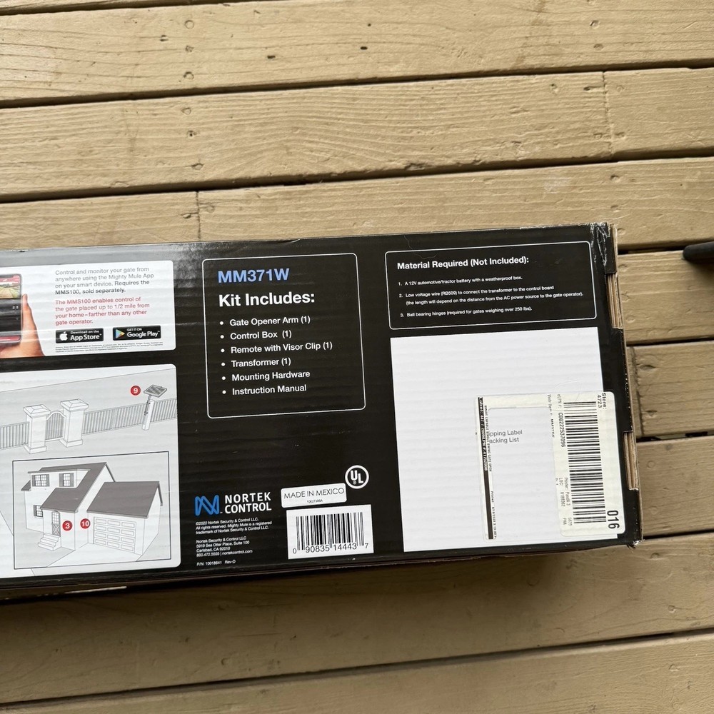 NEW - MIGHTY MULE MM371W SMART AUTOMATIC SINGLE GATE OPENER