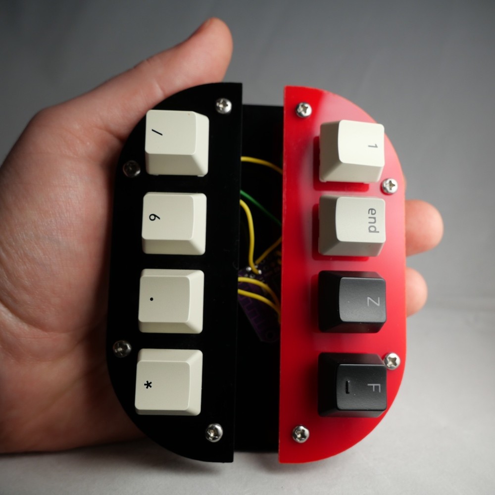 Black and Red Acrylic Midi Controller with 8 Note Buttons