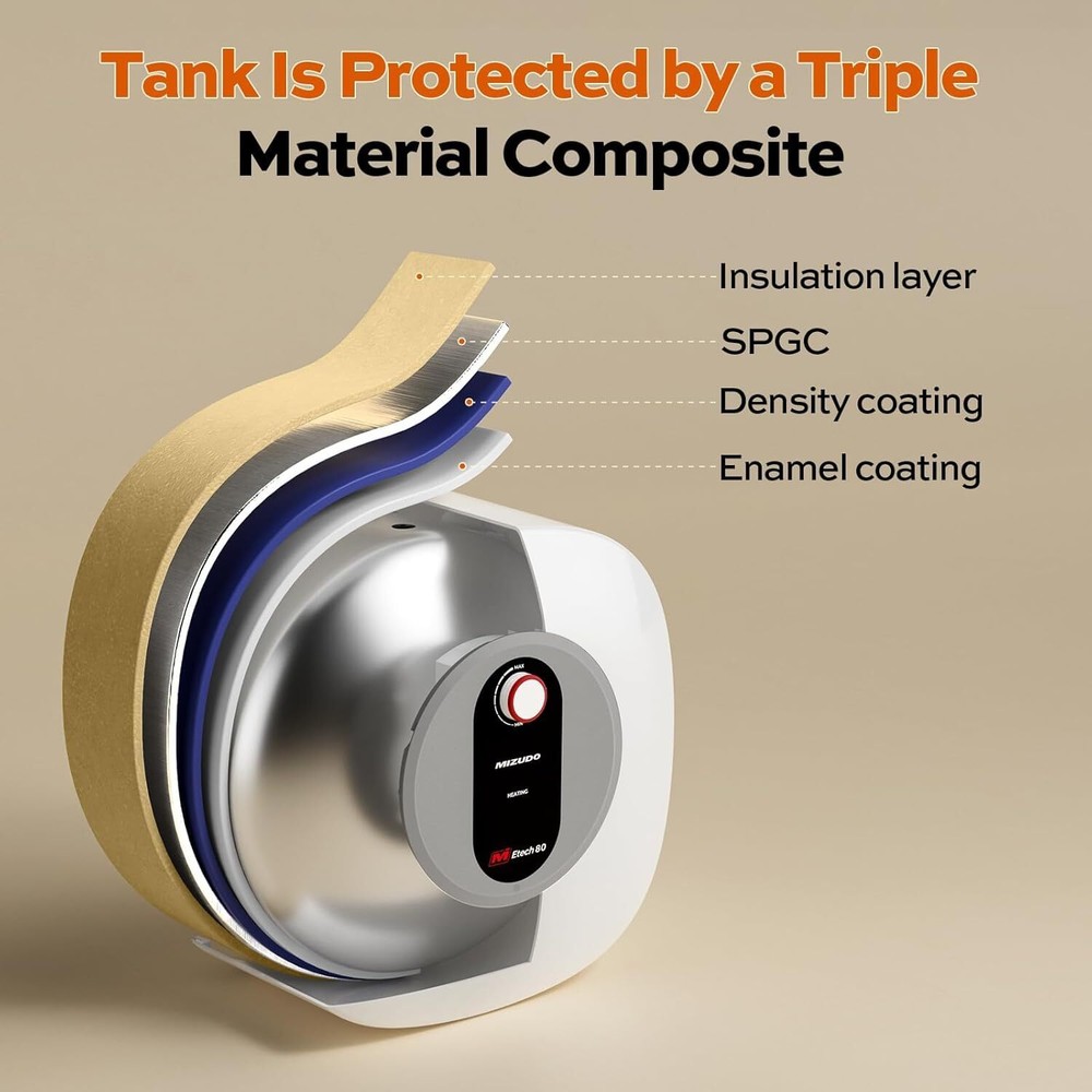 8.0 Gallon Electric Mini Tank Water Heater Hot Water Heater 120V For Kitchen RV