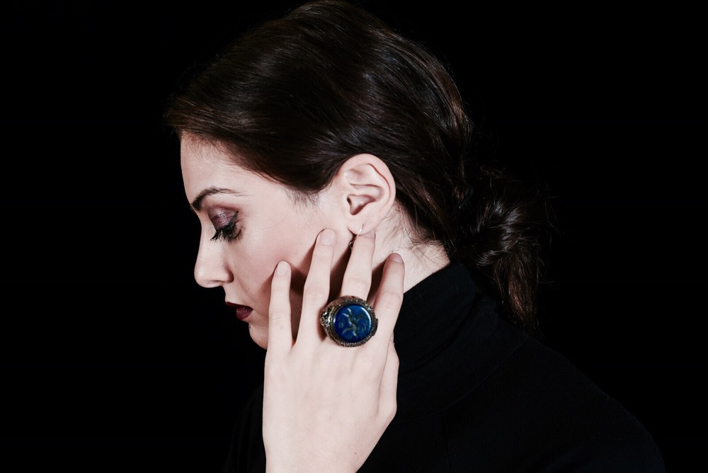 lapis afghan tribal ring