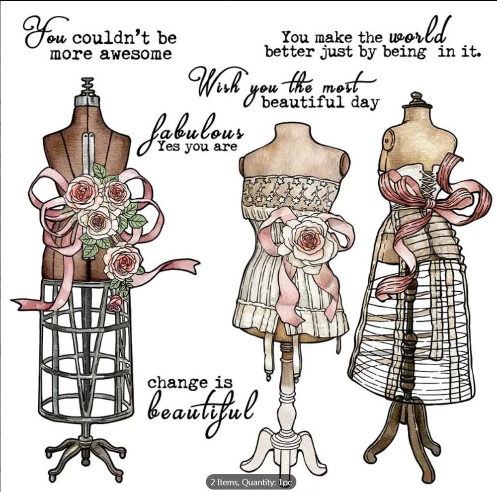 Sewing manakin Cling Clear Stamps