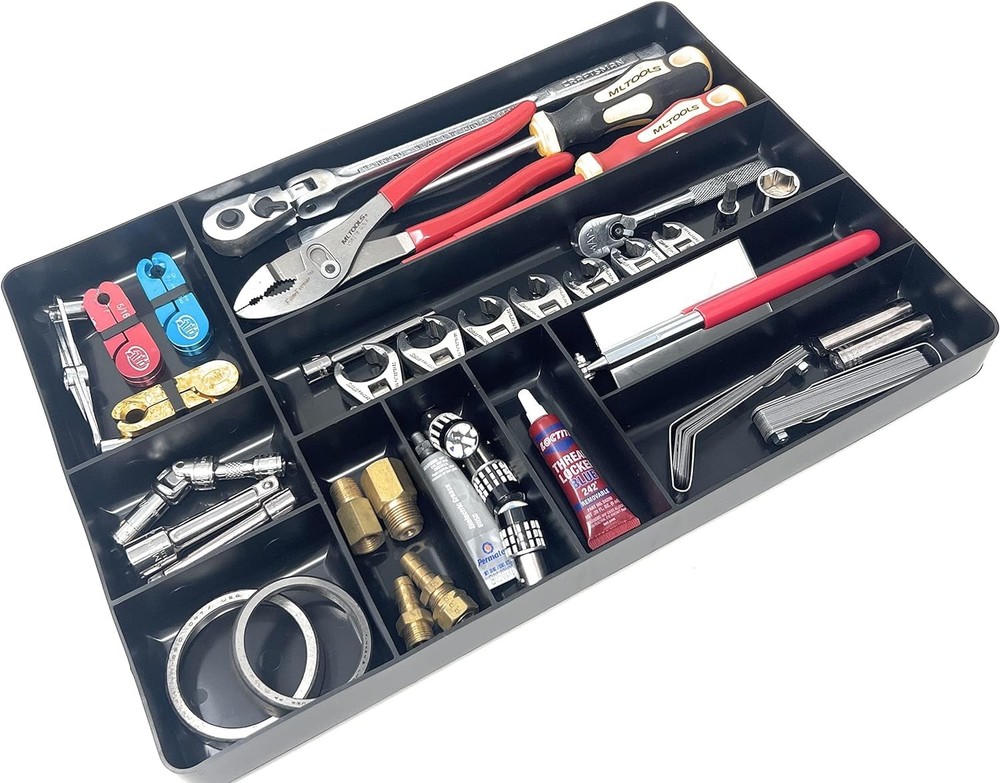 MLTOOLS Tool Drawer Organizer Tray - 10-Compartment Home & Garage Tool Tray -...