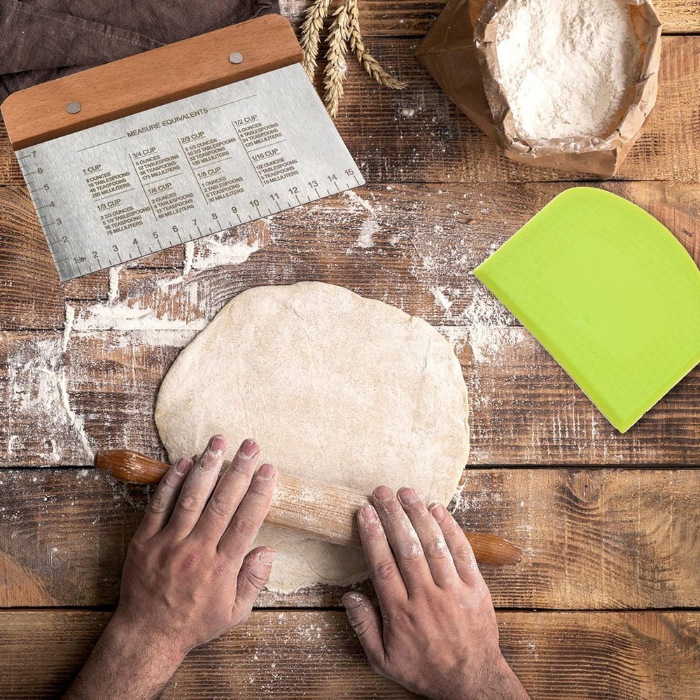 BOORIKA Dough Scraper & Bench Kitchen – Stainless Steel L, Light