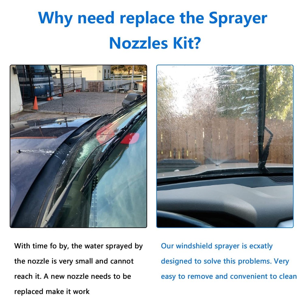 Chrysler Dodge Ram Windshield Washer Nozzles Kit with Hose 2 Sprayers