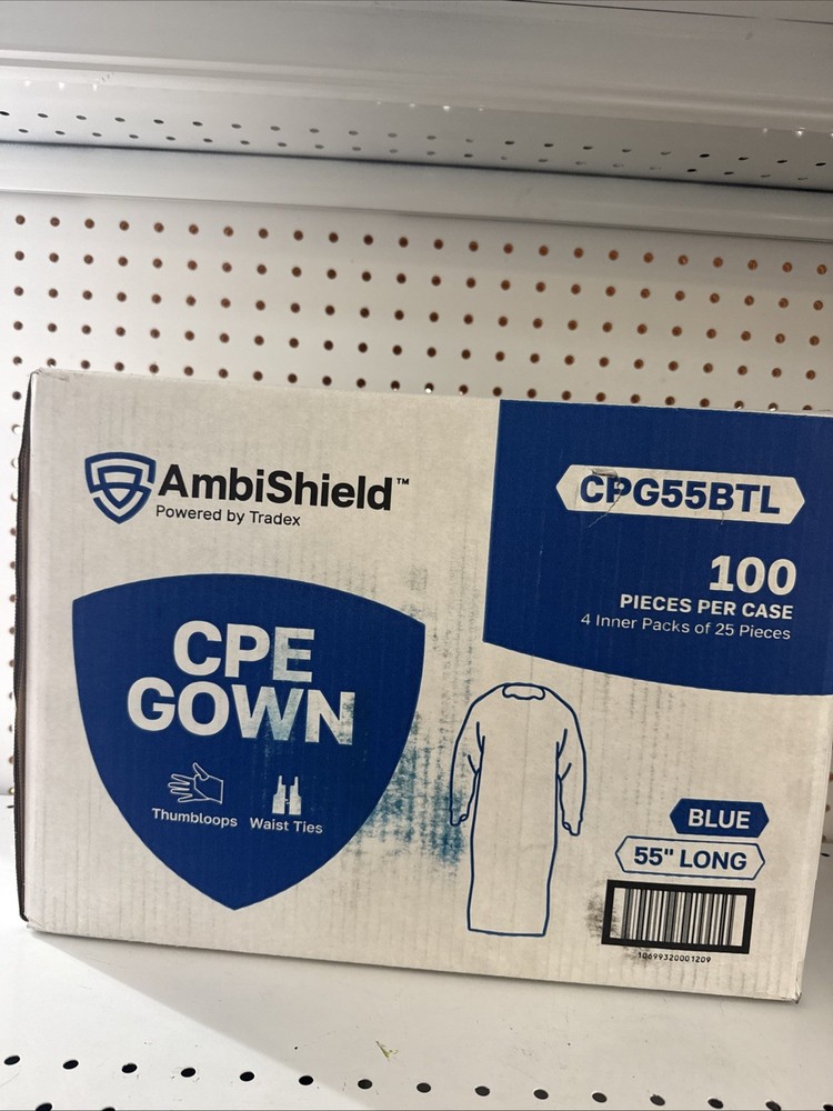 AmbiShield CPE GOWN 55 BLUE LONG Case 100