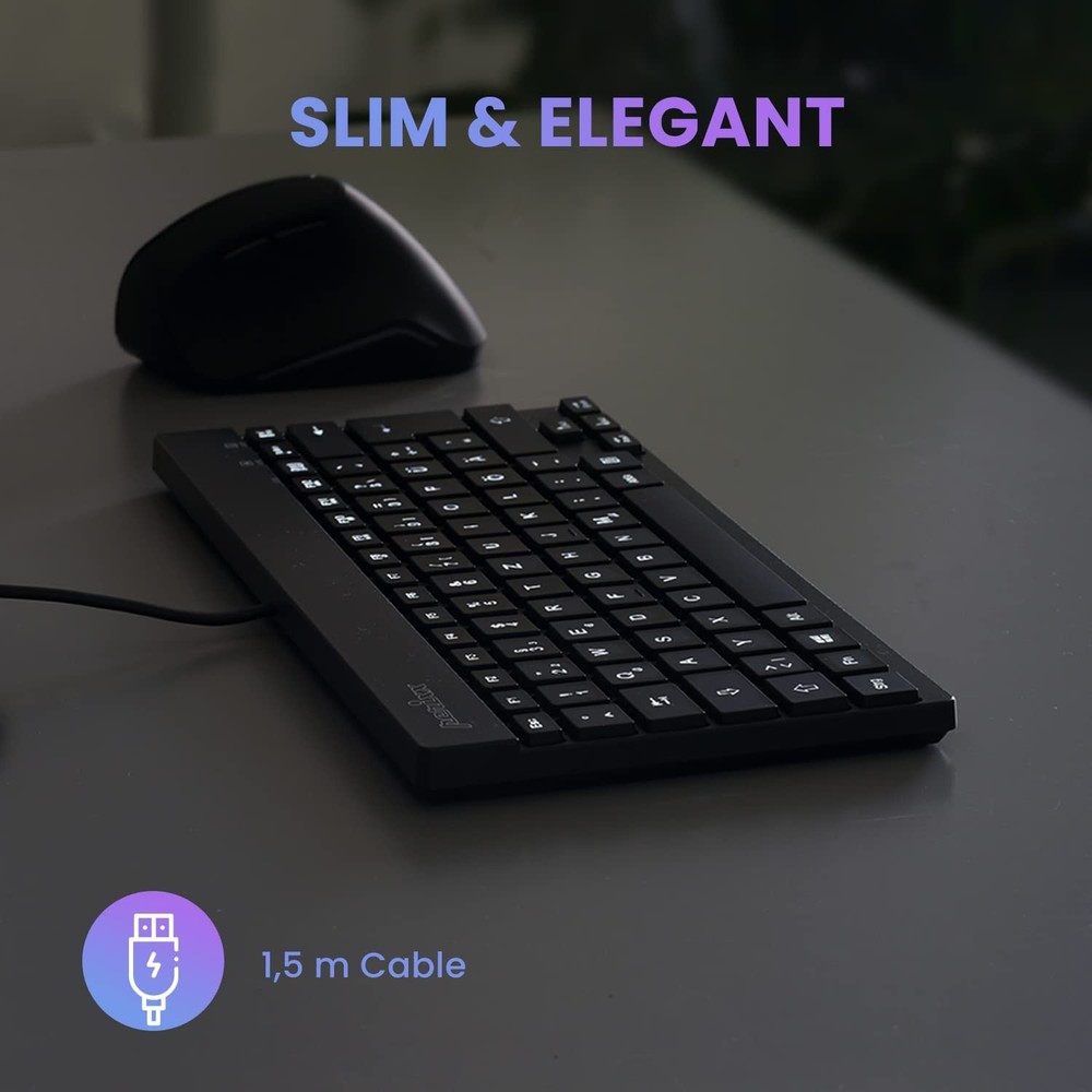 PERIBOARD-326 Wired Mini Backlit USB Keyboard with Low Profile Keys, US Engli...