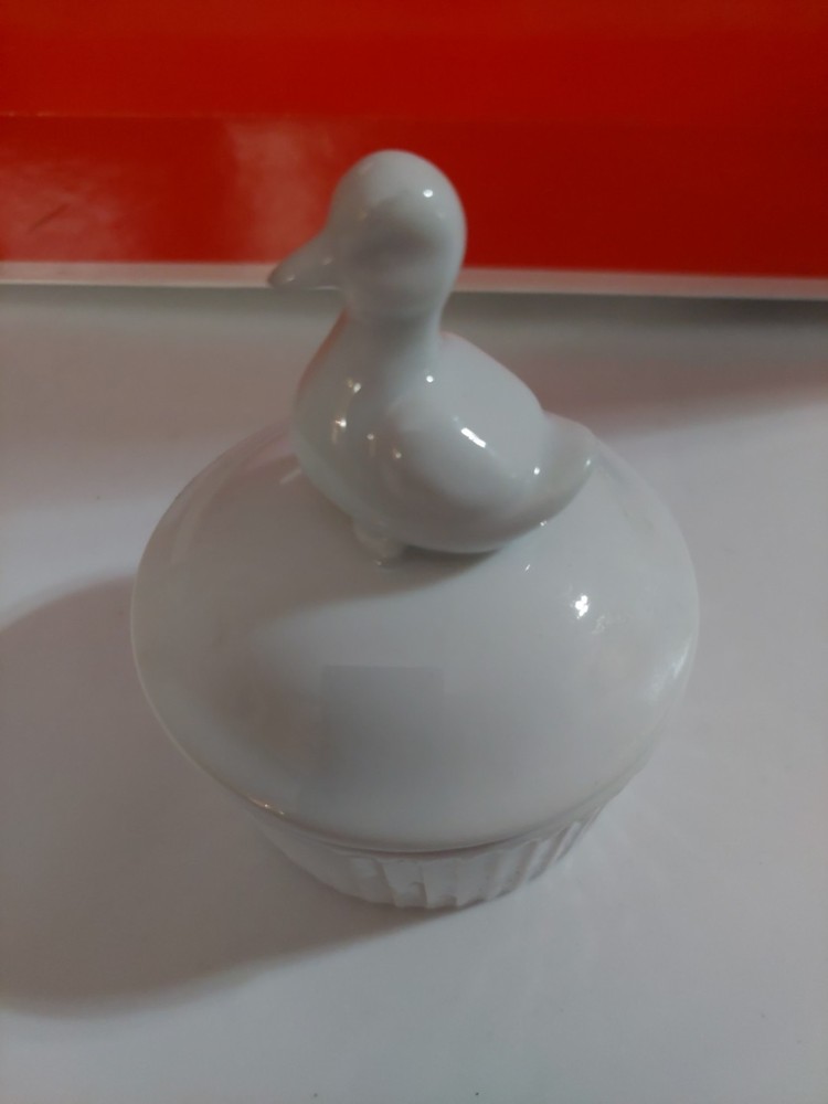 White Duck Ceramic Trinket Box