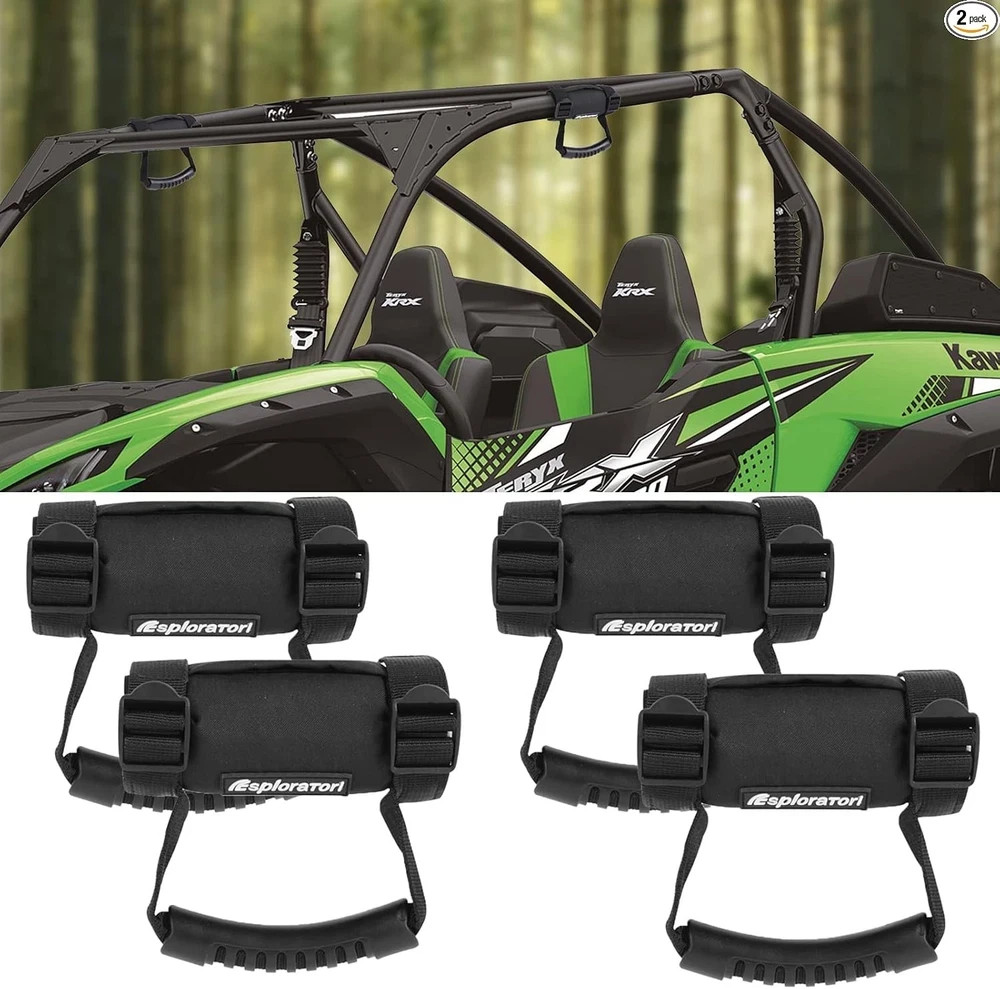 UTV Roll Bar Grab Handle Grips, UTV Grab Handles 4 Pack(black)