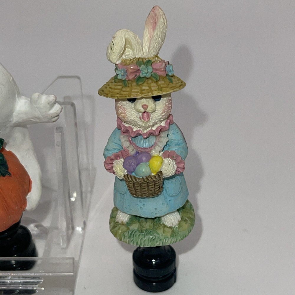 Two resin Holiday lamp finials Halloween And Easter