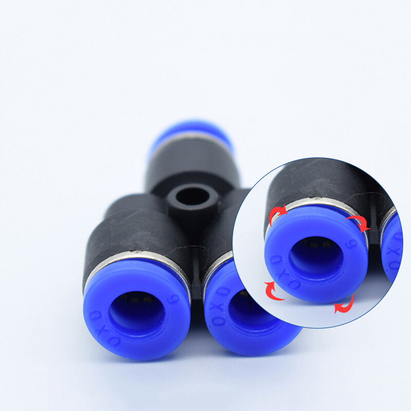 Plastic Y-type Tee Air Push in Fitting 3-Way Quick Pneumatic Connector Equal Ø