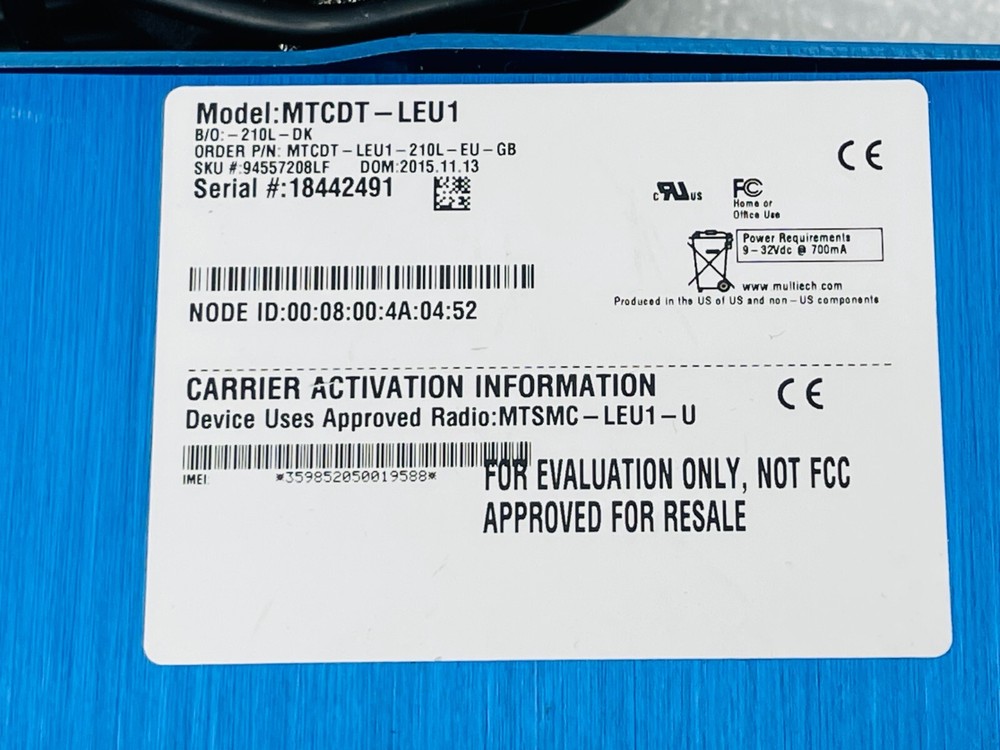MultiTech CONDUIT MTCDT-LEU1 Gateway Module Multi-Tech Systems Inc. / Used
