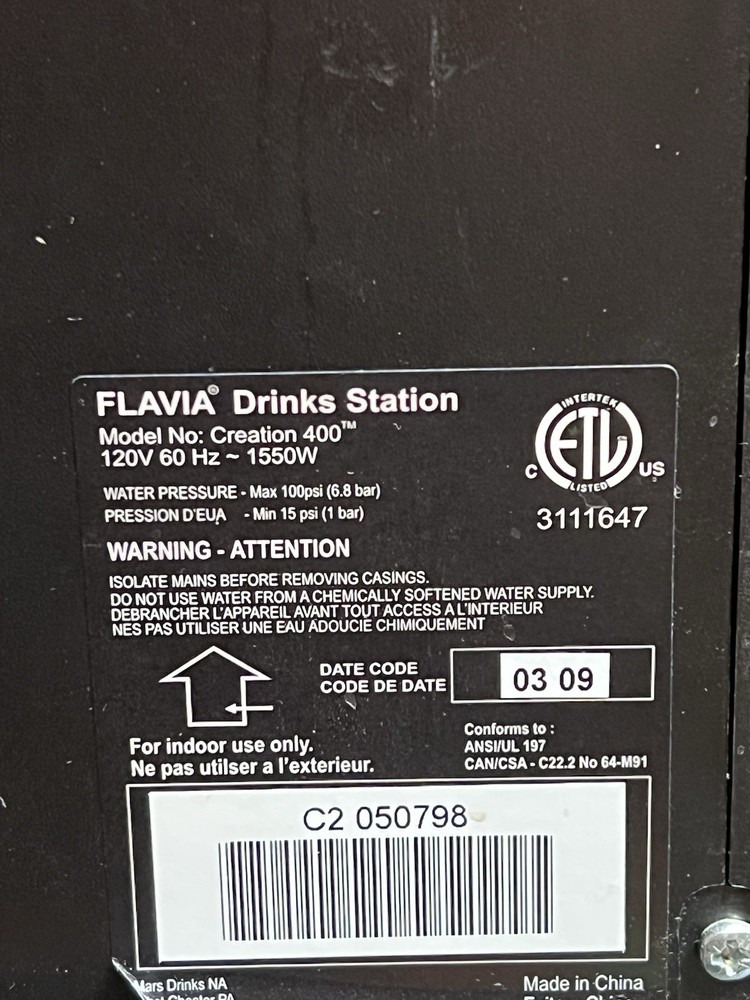 Flavia Coffee Maker Station Creation 400 Read