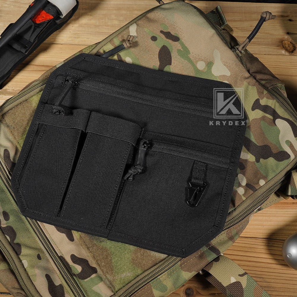 KRYDEX Tactical Organizer Panel Hook Backed Admin EDC Holder Lightweight Black