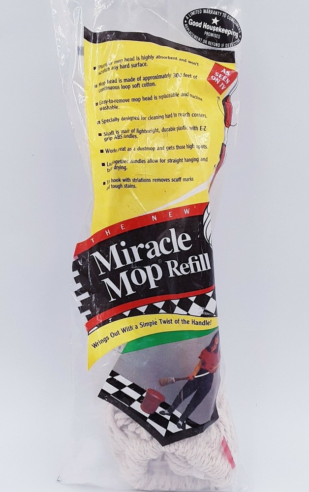NOS Vintage Miracle Mop Refill Replacement Mop Head New 1993