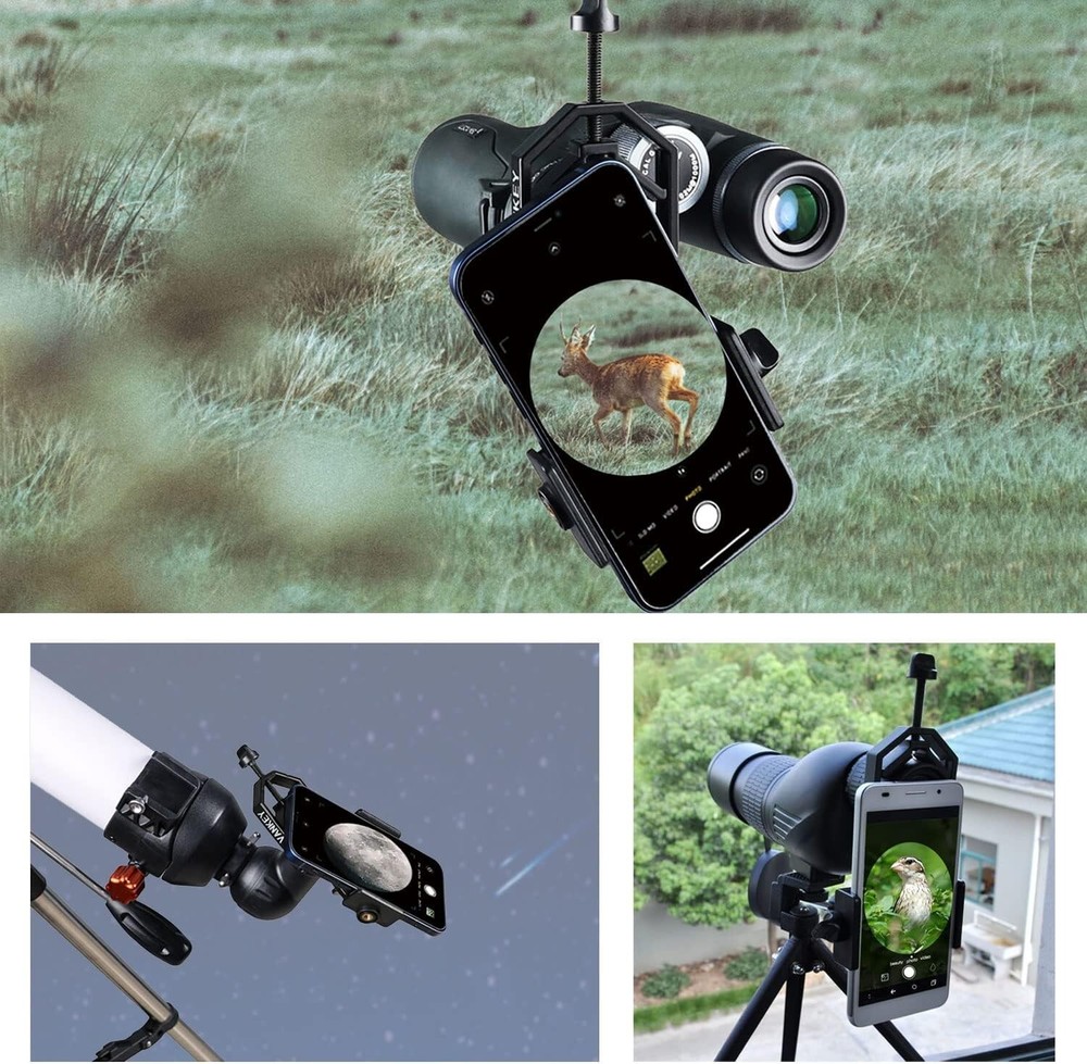 Durable Smartphone Telescope Adapter Compatible with Binoculars & Microscopes