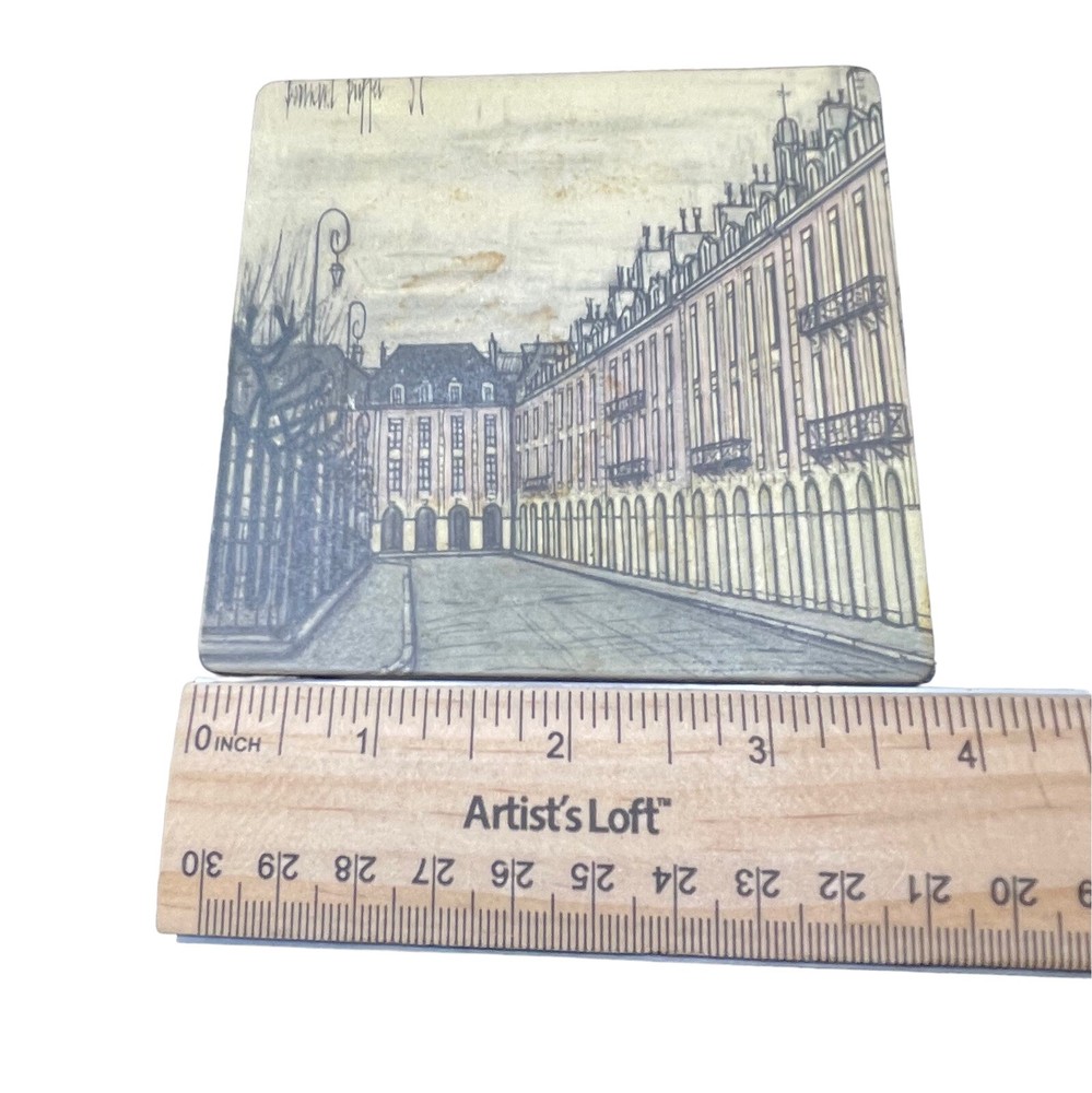 6 "PARIS" Coasters Bernard Buffet Artwork, Mid Century Coasters