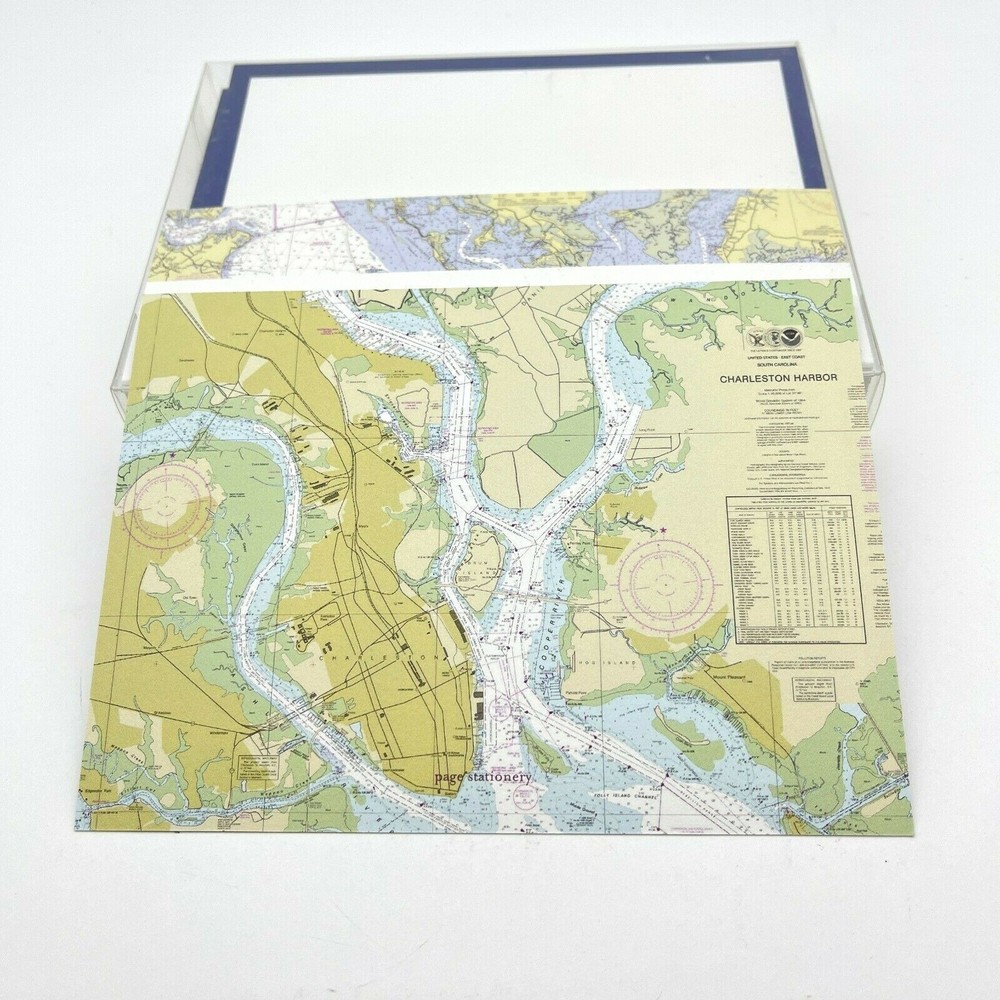 Harbor Map Note Cards of Charleston SC