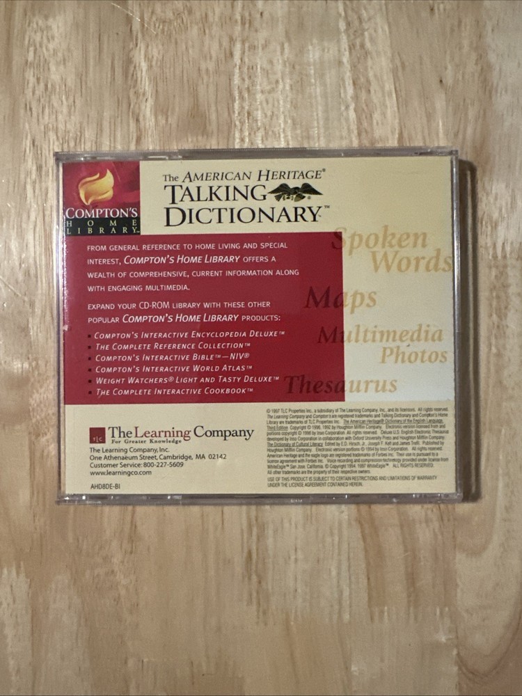 The American Heritage Talking Dictionary CD-ROM for Windows Version 5.0