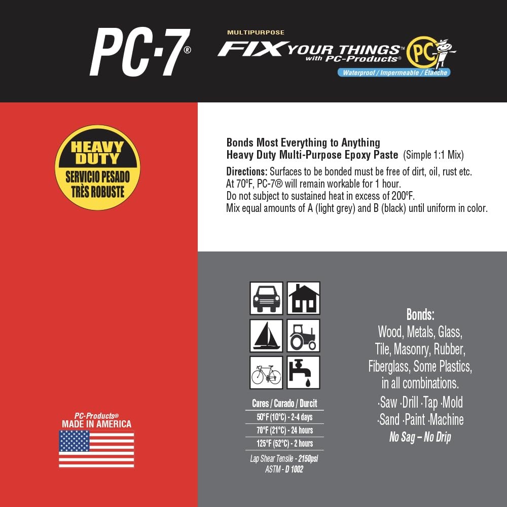 PC-7 Epoxy Adhesive Paste Kit with Applicator, Two-Part Heavy Duty, 1/2 lb in...