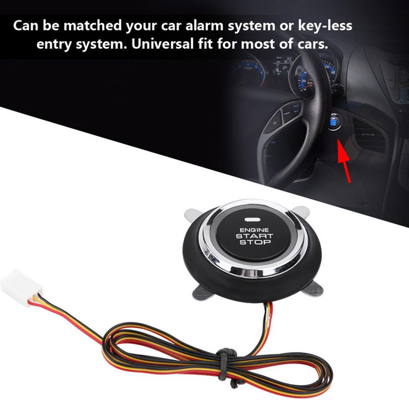 Car Key PKE Passive Keyless Entry Alarm System Push Start Button Remote Engine