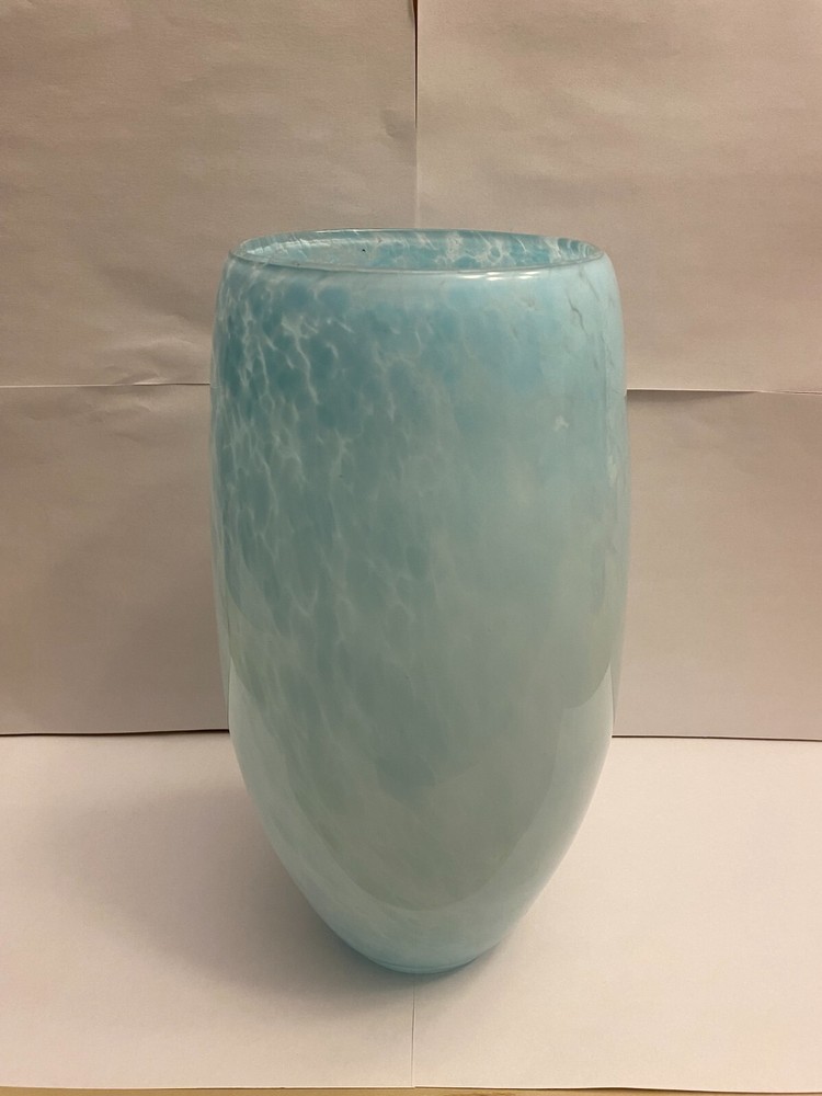 Turquoise Oval Marble Glass Vase