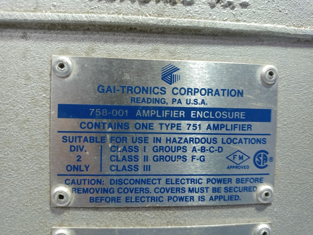 Gai Tronics 758-001 Amplifier Enclosure