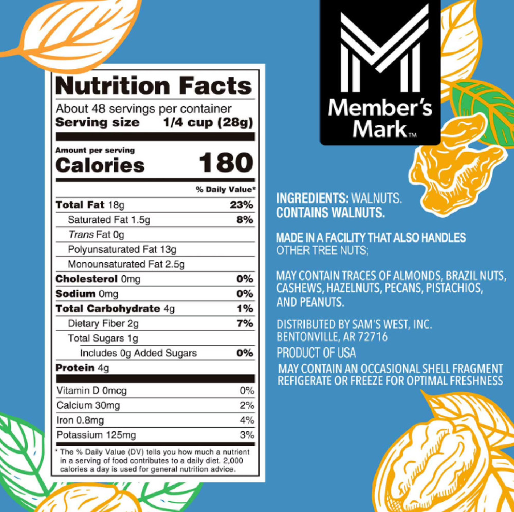 Member's Mark Natural Shelled Walnuts, 3 lbs.